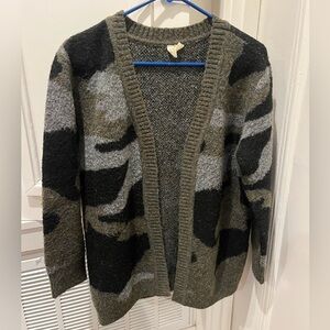 Moth Anthropologie camo open front sweater